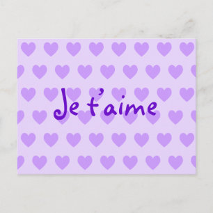 Postal Crea tus propios corazones púrpura Je T’aime