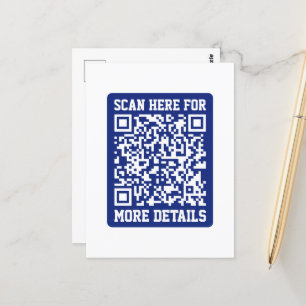 Postal Crea un código QR escaneable   Azul Marino (editab