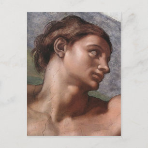 Postal Creación de Adán en detalle por Michelangelo