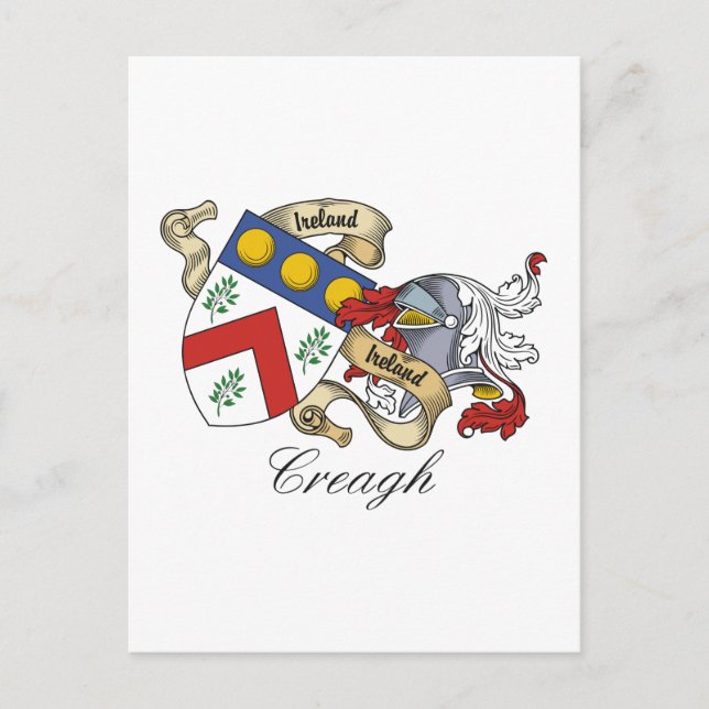 Postal Creagh Family Crest (Anverso)