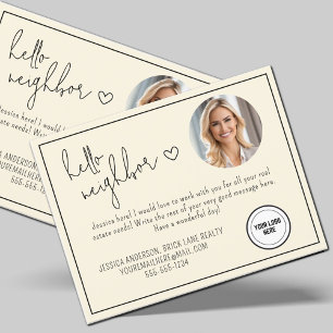 Postal Cream Professional Hello Neighbor Inmobiliaria