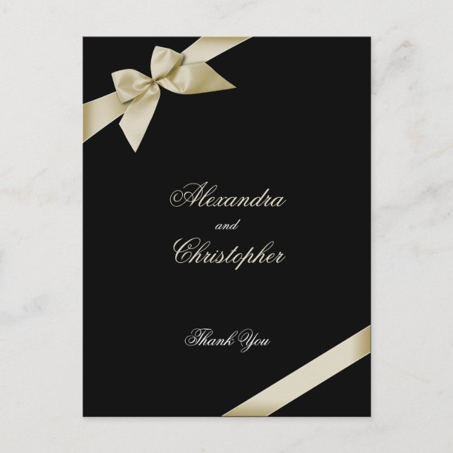 Postal Cream Ribbon Gracias (Anverso)