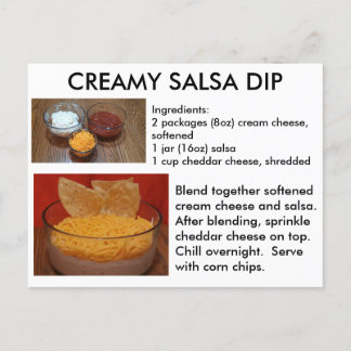 Postal Creamy Salsa Dip Recipe Card