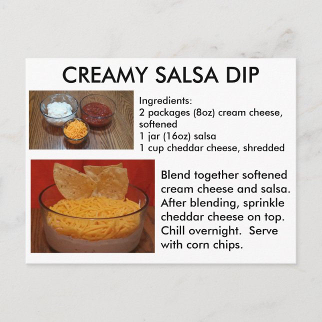 Postal Creamy Salsa Dip Recipe Card (Anverso)