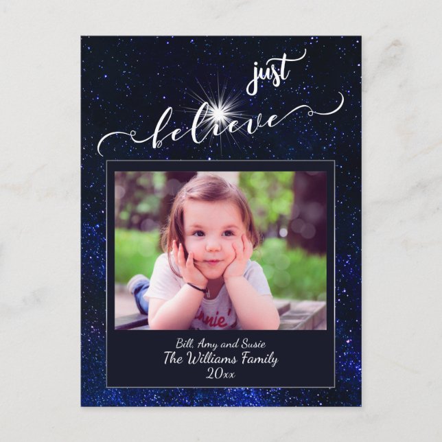 Postal Créanme Starry Night Sky Photo and Calligraphy (Anverso)