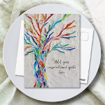 Postal Crear su Inspirador<br><div class="desc">Esta postal decorativa cuenta con un árbol de mosaicos de colores arcoiris. Añade tu cita o mensaje inspirador elegido para personalizarlo. Puede editar el tipo de letra,  el tamaño del tipo de letra y el color del tipo de letra. Original Mosaico © Michele Davies.</div>