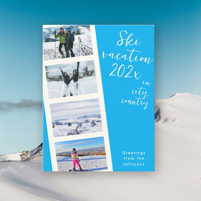 Postal Crear su propia foto de las vacaciones de esquí po (Subido por el creador)