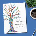 Postal Crear su propia oferta motivacional Inspiradora<br><div class="desc">Esta postal única está decorada con un colorido diseño de mosaico del árbol de la vida. Añade tu cita o mensaje elegido para personalizarlo. Haga clic en Personalizar Más adelante para cambiar el tipo de letra, el tamaño de la fuente y el color de la fuente. Original Mosaico © Michele...</div>