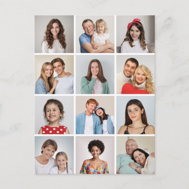 Postal Crear su propio Collage de fotos de 12 (Anverso)