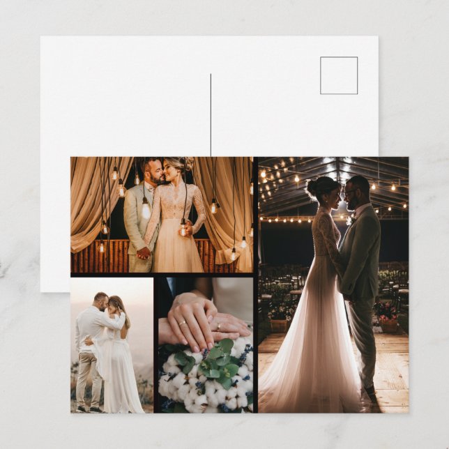 Postal Crear su propio Collage de fotos de 4 (Anverso / Reverso)