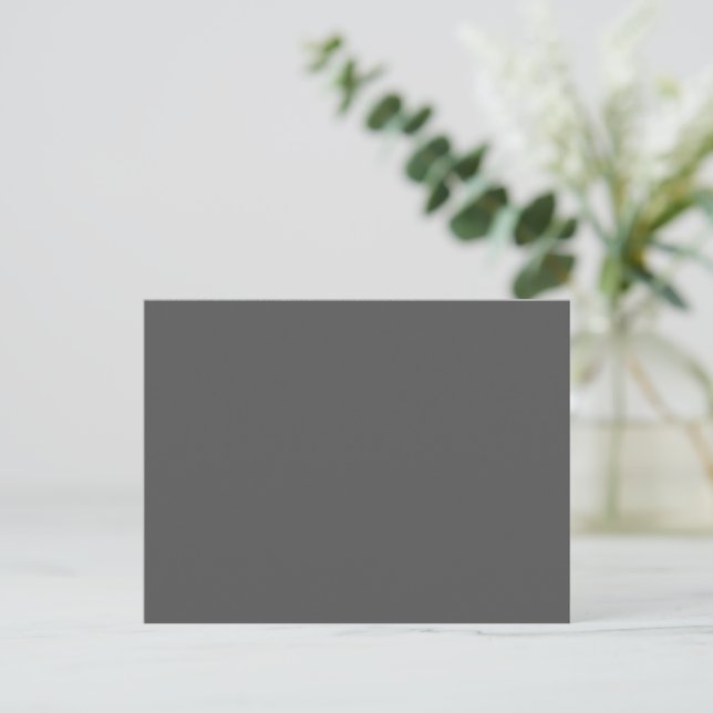 Postal Crear su propio diseño personalizado gris oscuro (Anverso de pie)