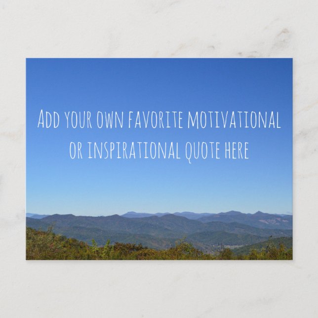 Postal Crear su propio mensaje Horizonte de montaña panor (Anverso)