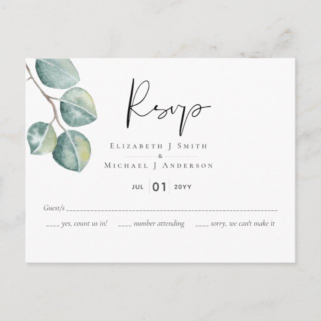 Postal Crear su propio Personalizado Eucalyptus Greenery  (Anverso)