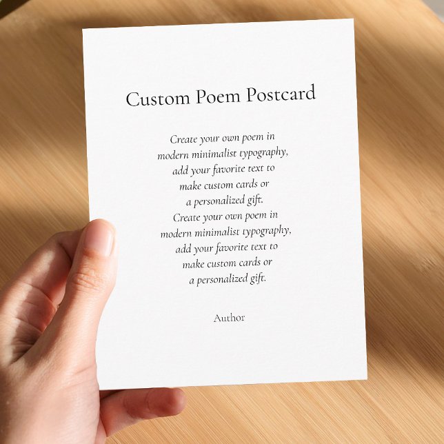 Postal Crear su propio poema Personalizado (Subido por el creador)