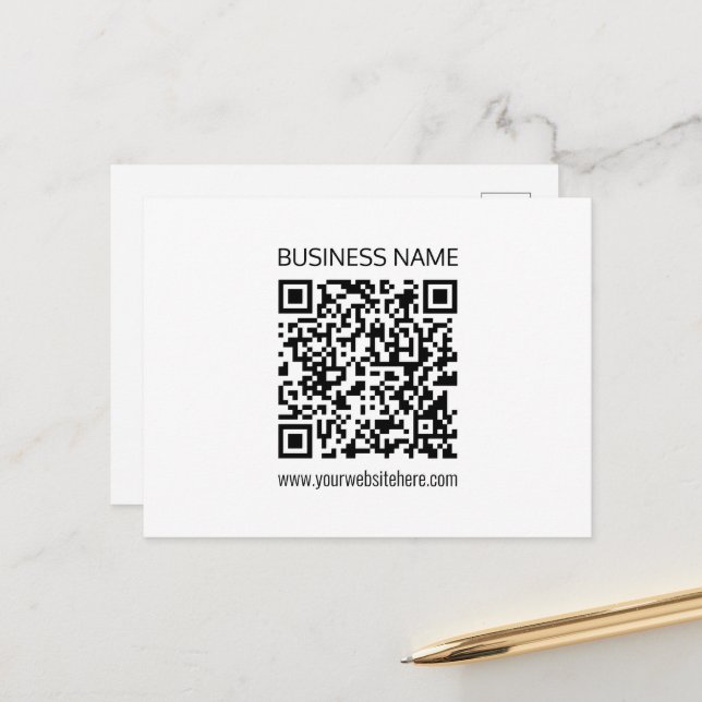 Postal Crear un código QR para empresas texto instantáneo (Anverso/Reverso In Situ)