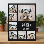 Postal Crear un Collage de fotos Personalizado con 7 foto<br><div class="desc">Un sencillo collage de fotos con un área para añadir cualquier texto. Usa tus fotos o fotos favoritas para hacer un toque divertido para compartir con tus amigos. Para obtener los mejores resultados, recortar las fotos en cuadrados antes de subir. También puede cambiar el color de fondo y el tipo...</div>