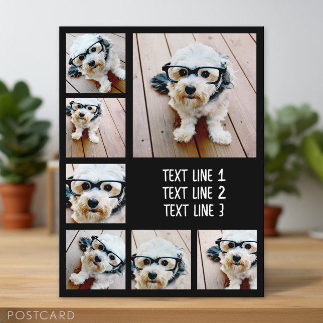 Postal Crear un Collage de fotos Personalizado con 7 foto (Personalized Photo Postcard)