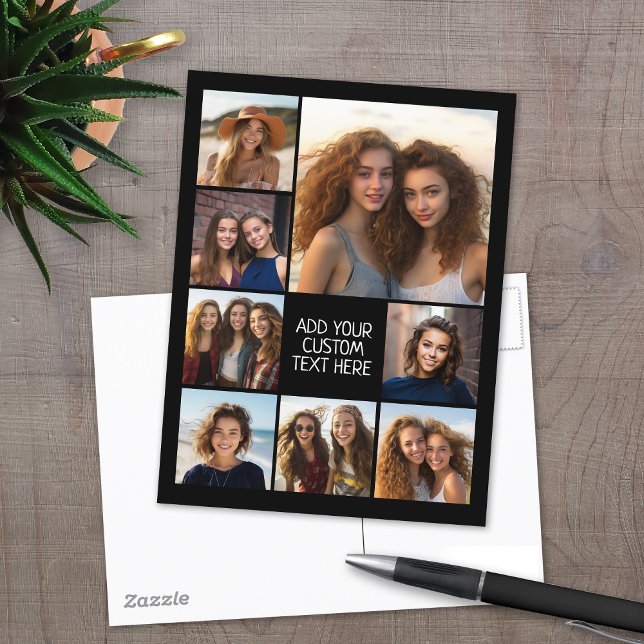 Postal Crear un Collage de fotos Personalizado con 8 foto (8 Photo personalized postcard)