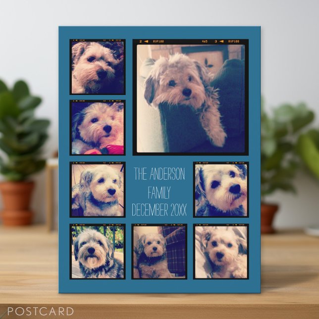 Postal Crear un Collage de fotos Personalizado con 8 foto (Personalized Photo Postcard)