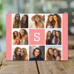 Postal Create Your Own Instagram Collage Custom Monogram<br><div class="desc">Use 8 square photos to create a unique and personal gift. Or you can keep the hipster puppy and make a trendy keepsake. If you need to adjust the pictures,  click on the customize tool to make changes.</div>