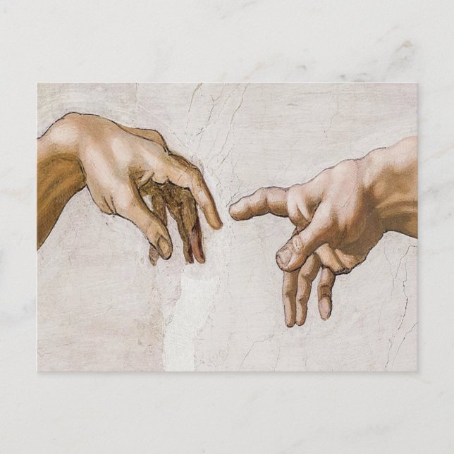 Postal Creation Of Adam Sistine Chapel - Michelangelo (Anverso)