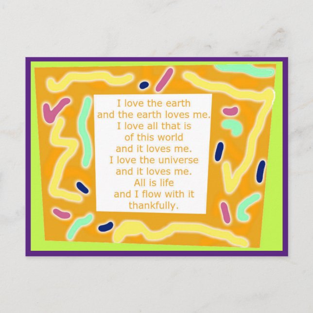 Postal creativa 8 - Arte de Word de flujo de vida (Anverso)