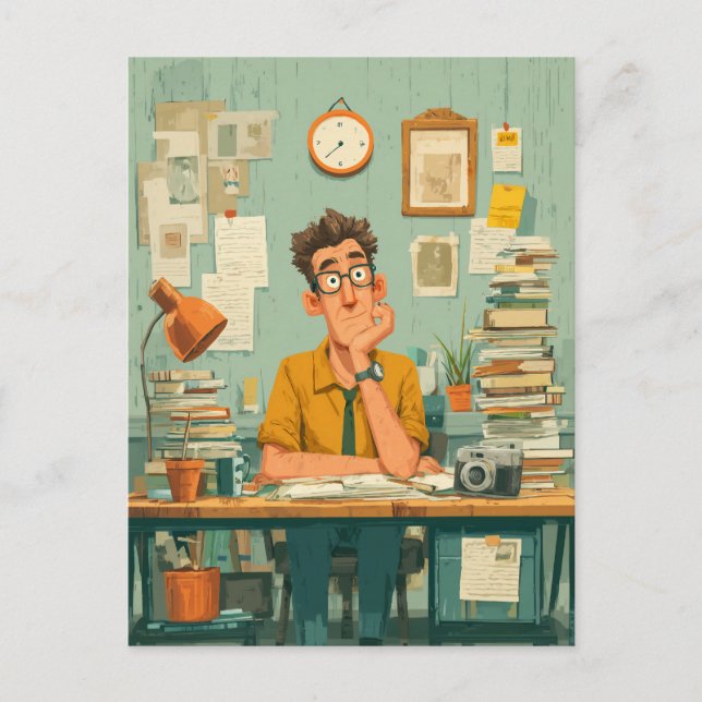 Postal Creative Writer in Busy Office (Anverso)