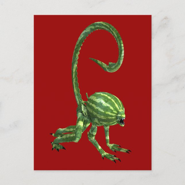 Postal Creatura de la cabeza de melón (Anverso)