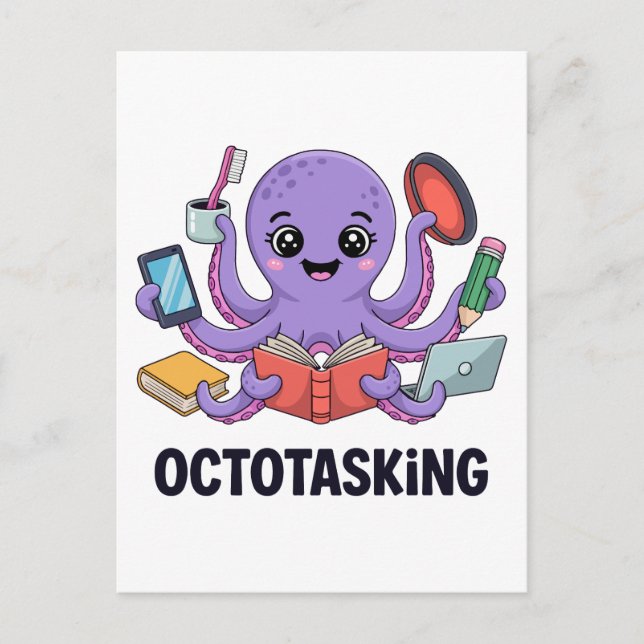 Postal Creatura de Octotasking en modo multitarea (Anverso)