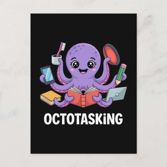 Postal Creatura de Octotasking en modo multitarea (Anverso)