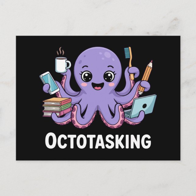 Postal Creatura de Octotasking en modo multitarea (Anverso)