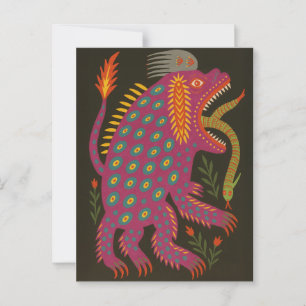 Postal Creatura mítica Arte folclórico Imprimir