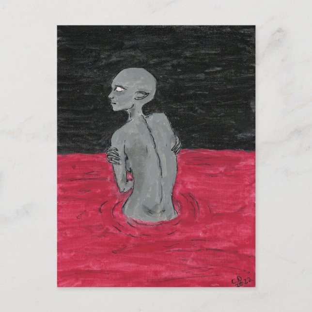 Postal Creatura perseguida (Anverso)