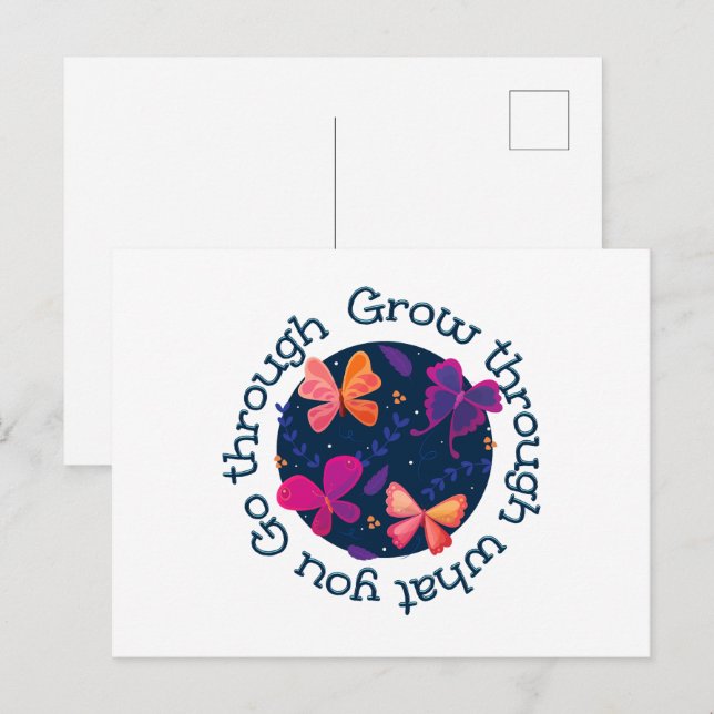 Postal Crecer a través de lo que pasas (Anverso / Reverso)