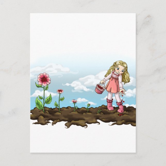 Postal Crecer corazones (Anverso)