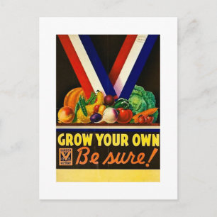 Postal Crecer el tuyo propio - ¡Asegúrate! Segunda Guerra