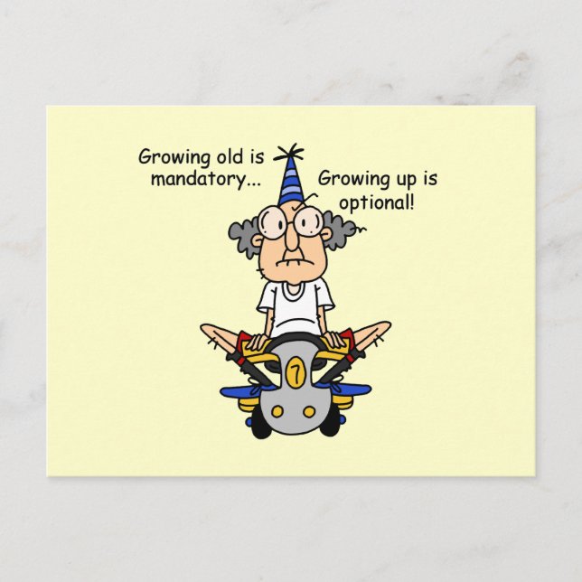 Postal Crecer es humor opcional (Anverso)