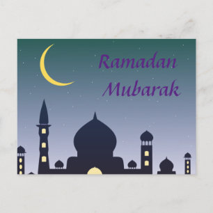 Postal Creciente Islámica Ramadán Kareem Ayuno Mezquita