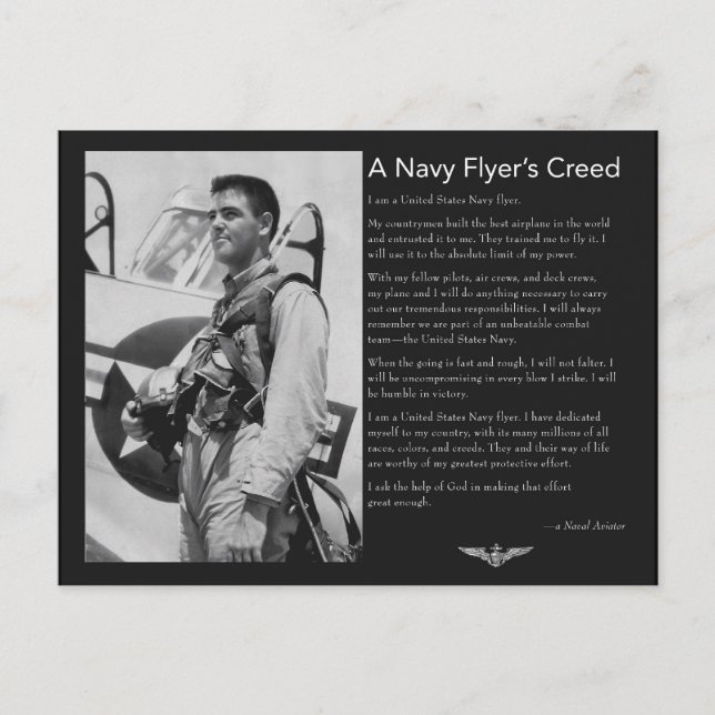 Postal Credo del aviador naval (Anverso)