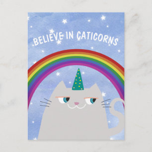 Postal Cree en Caticorns Gato Lindo