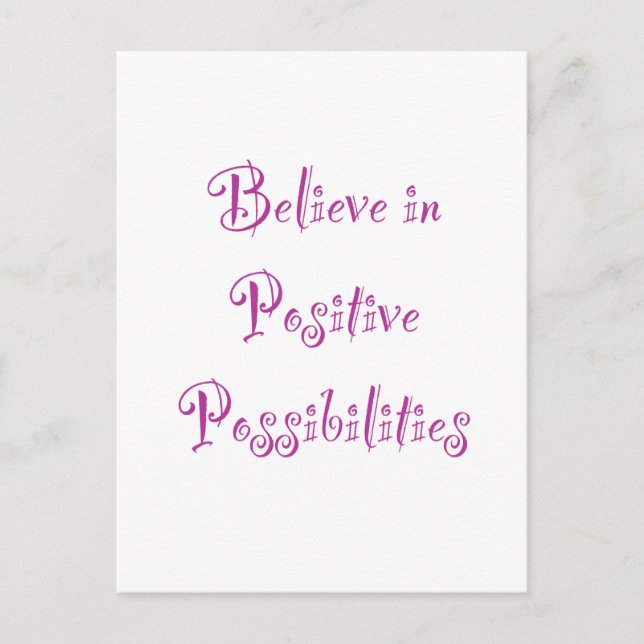 Postal Cree en posibilidades positivas (Anverso)