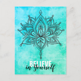 Postal Cree En Usted Mismo Lotus Mandala Turquoise