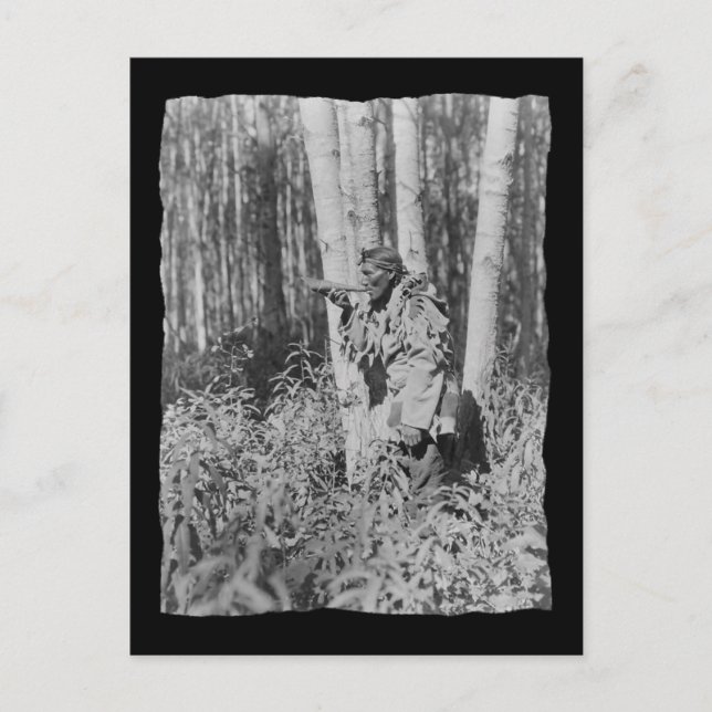 Postal Cree nativo americano vintage (Anverso)