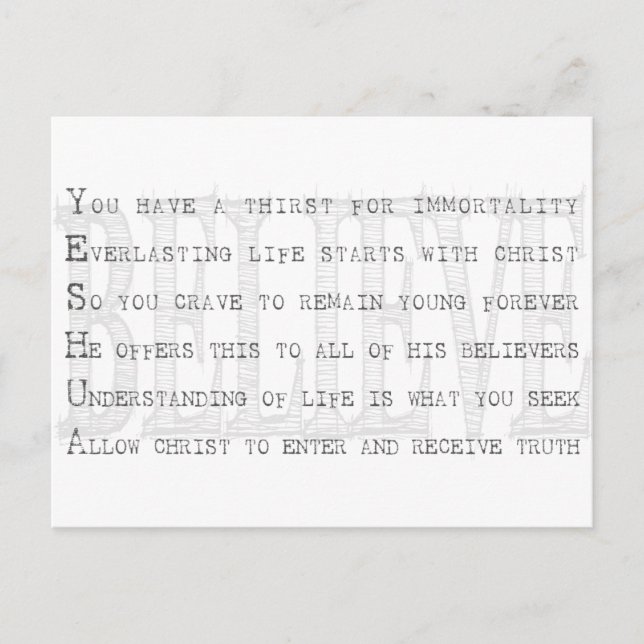 Postal Créeme Yeshua. cristiano (Anverso)