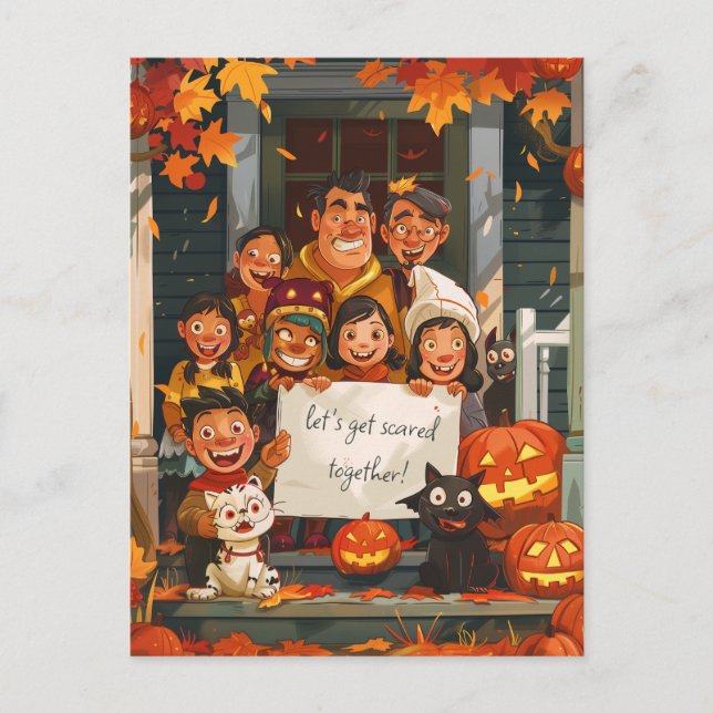 Postal Creepe familia Halloween (Anverso)