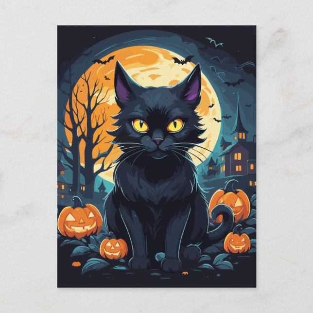 Postal Creepy Black Cat 2 (Anverso)