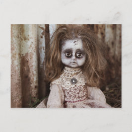 Postal Creepy Gótico victoriano de muñeca gótica de porce