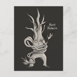 Postal Creepy Tree Character Happy Halloween