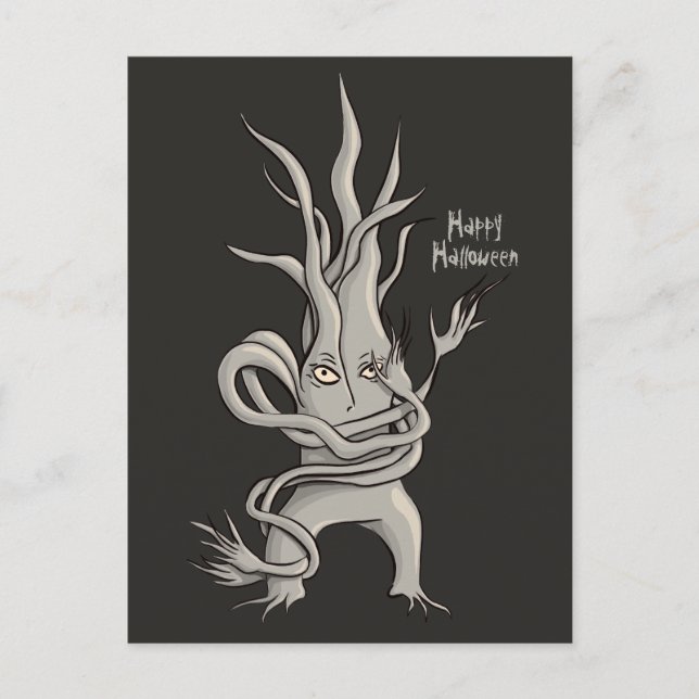 Postal Creepy Tree Character Happy Halloween (Anverso)