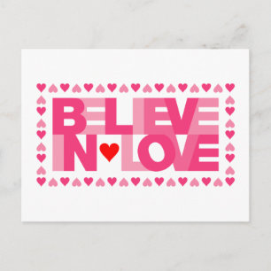 Postal Creer en el amor (rosa)